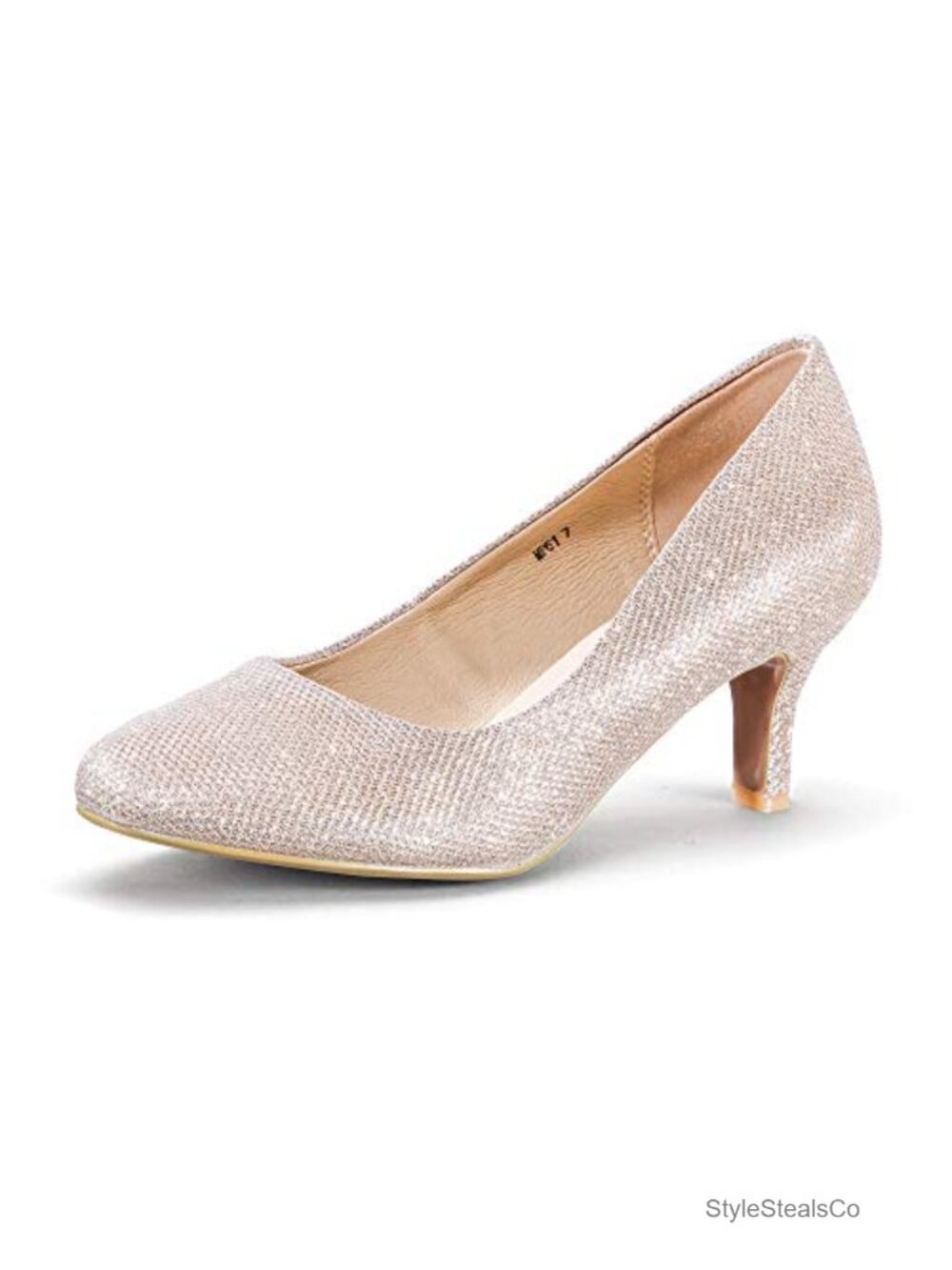 Women's Low Kitten Heels Pumps Round Toe Stiletto Slip-On Dress Shoes 2-inch